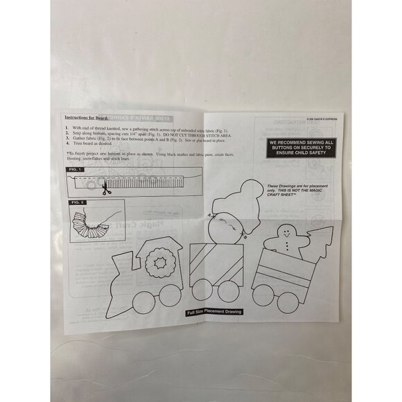 Holiday Dimension Kidz Collection Iron-On Fabric Appliqué Kit Santa Button Tree - Picture 5 of 8